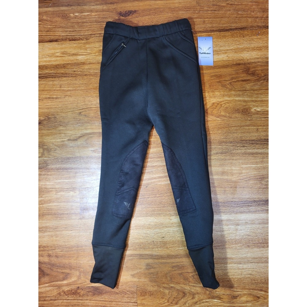 NWT Tuffrider‎ Black Size 14 Kids Unifleece Pull On Pants Equestrian